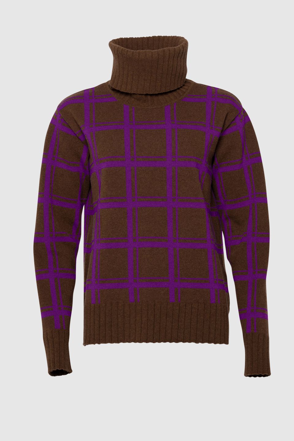 Sato kõrge kraega meriino kampsun pruun