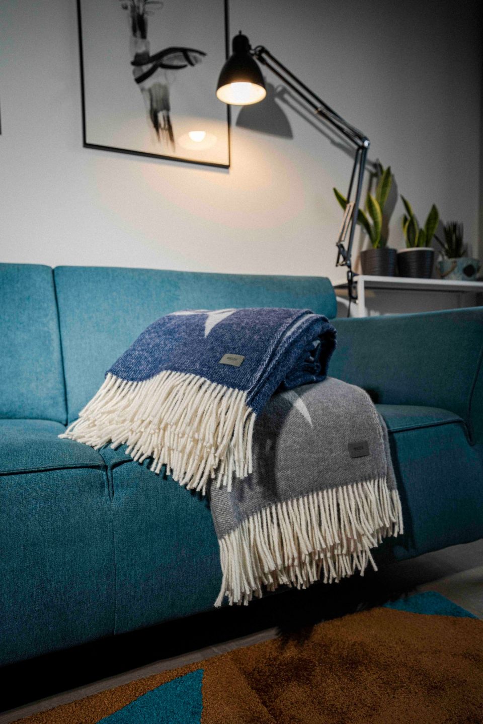 Pääsu pleed sinine/valge