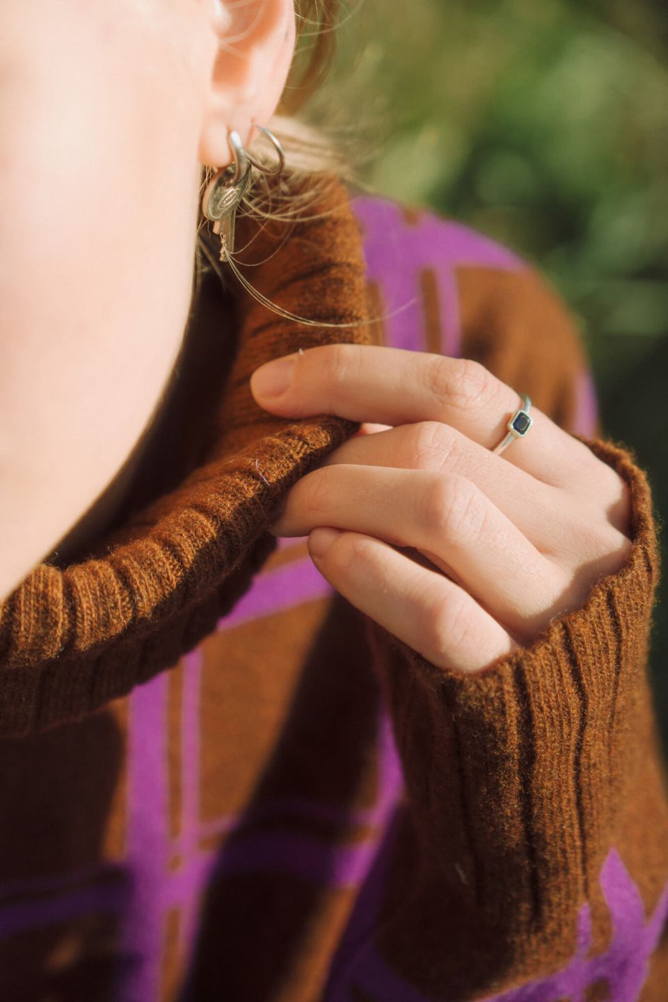 Sato kõrge kraega meriino kampsun pruun