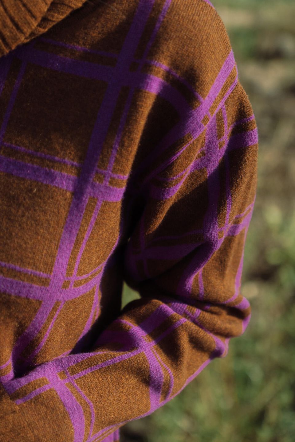 Sato kõrge kraega meriino kampsun pruun