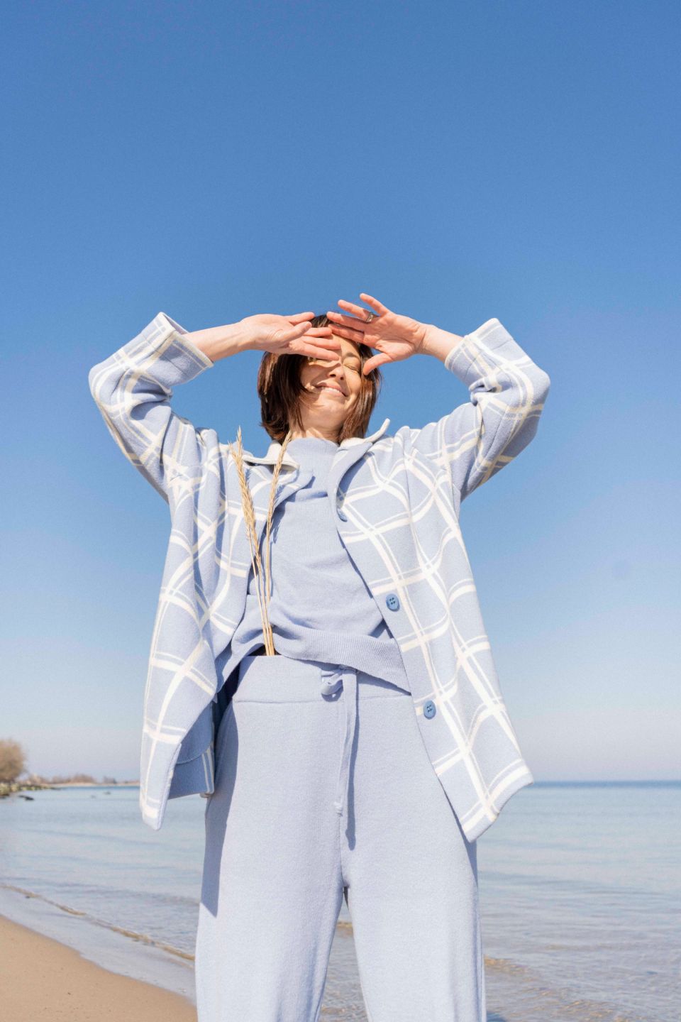 Sato meriino avara lõikega jakk