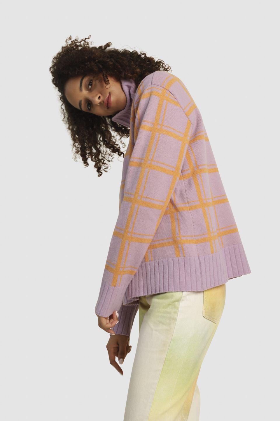 Sato kõrge kraega meriino kampsun lilla