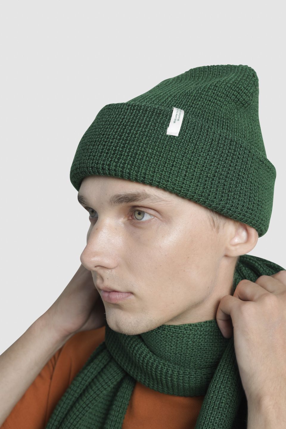 Vahvel meriino müts roheline