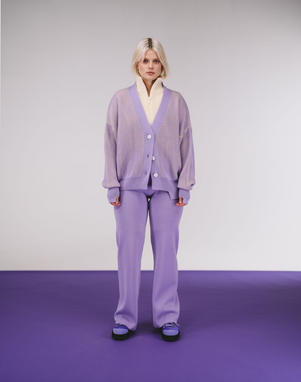 Eva meriino kardigan violetne