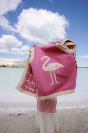 Flamingo ümberpööratav meriino kardigan-vest roosa