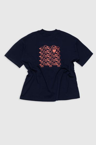 Friendsheep orgaanilisest puuvillast t-särk sinine Woolish